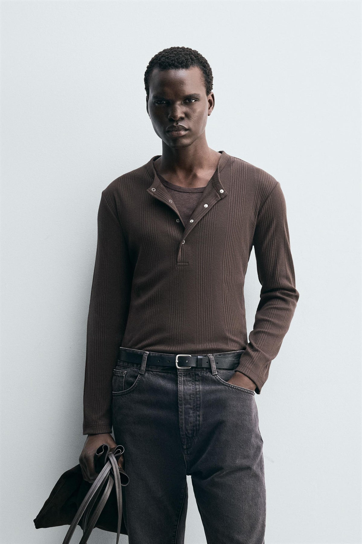 TEXTURED HENLEY T-SHIRT - Image 2