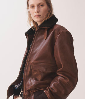 LEATHER AVIATOR JACKET
