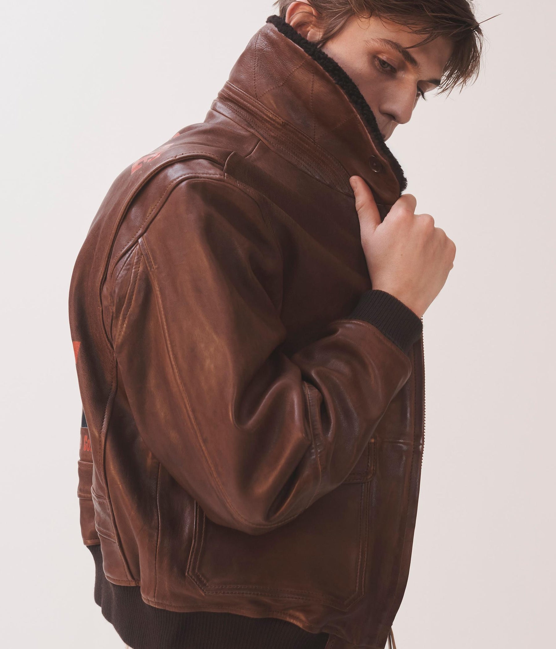 LEATHER AVIATOR JACKET