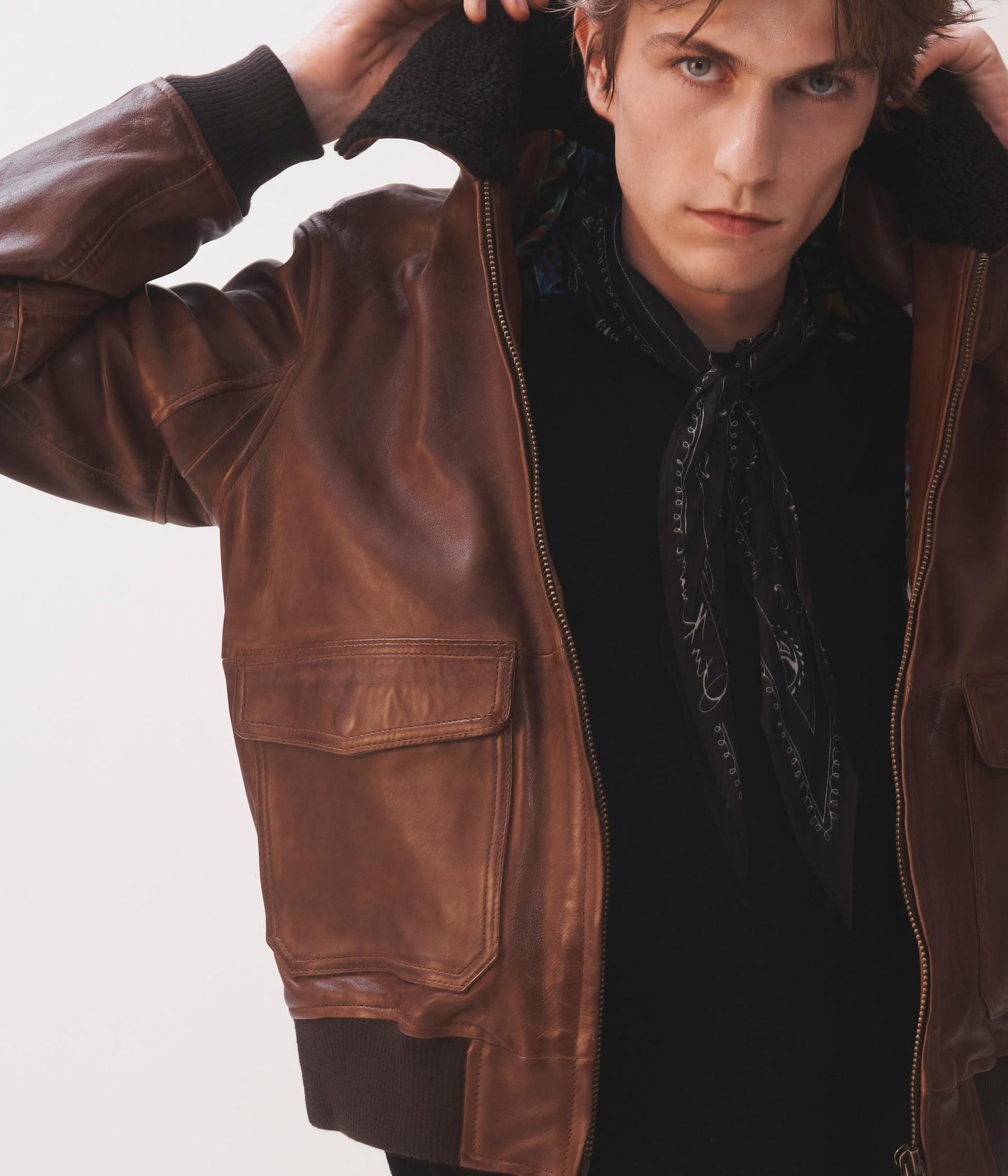 LEATHER AVIATOR JACKET