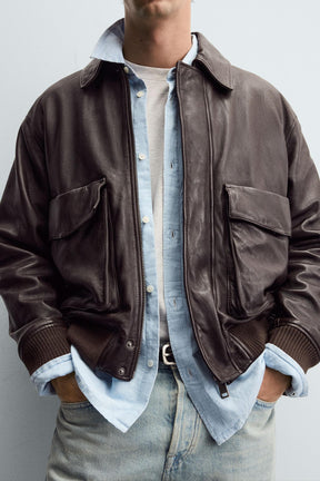 Leather Pocket Jacket