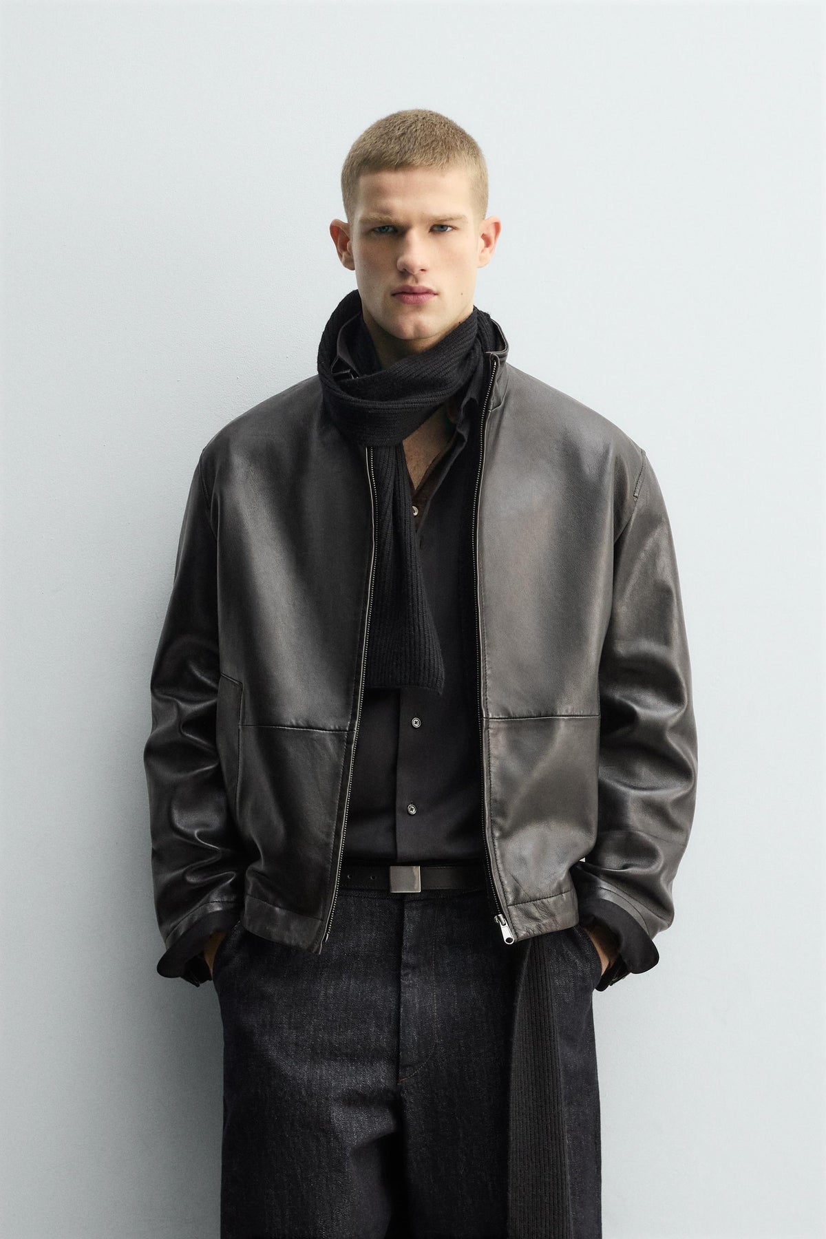RELAXED FIT LEATHER JACKET - Image 2