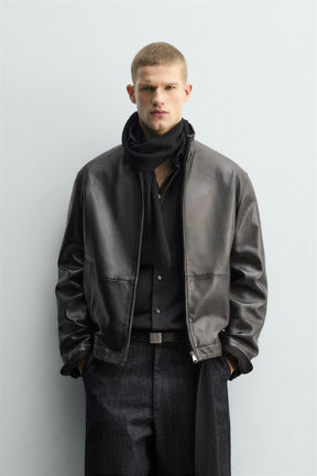 RELAXED FIT LEATHER JACKET - Image 2