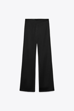 Satin High-Waist Trousers