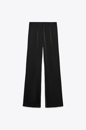 Satin High-Waist Trousers