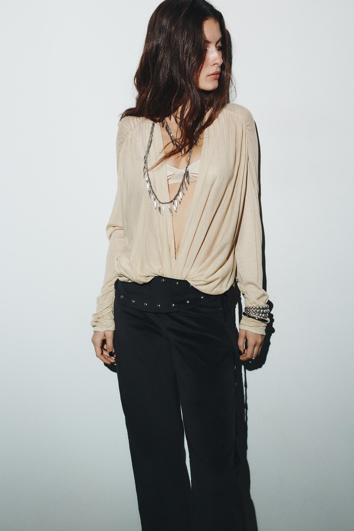Studded Flare Trousers