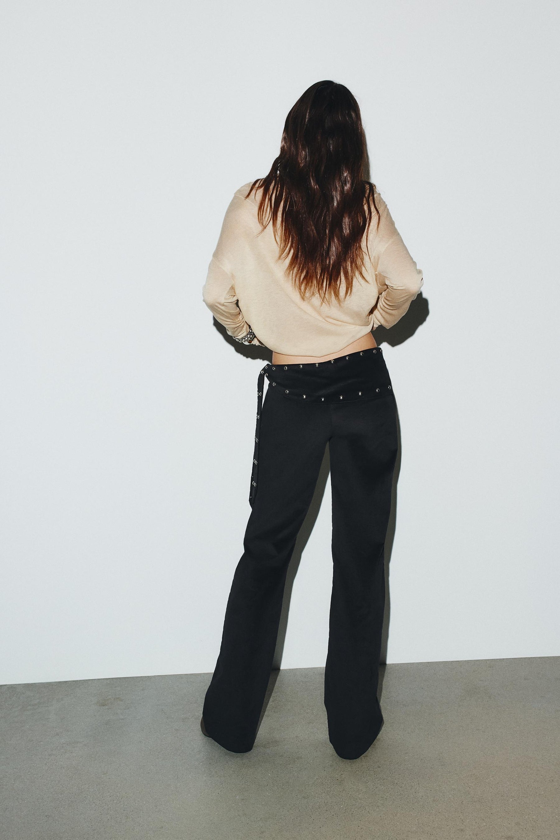 Studded Flare Trousers