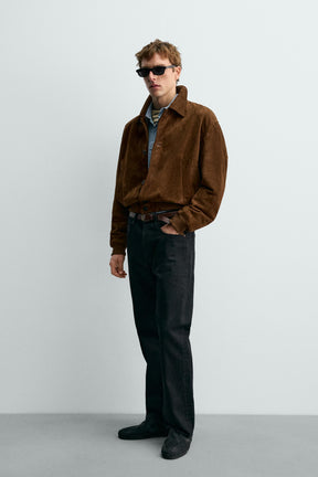 CROPPED FIT SUEDE LEATHER JACKET AARON LEVINE X - Image 4