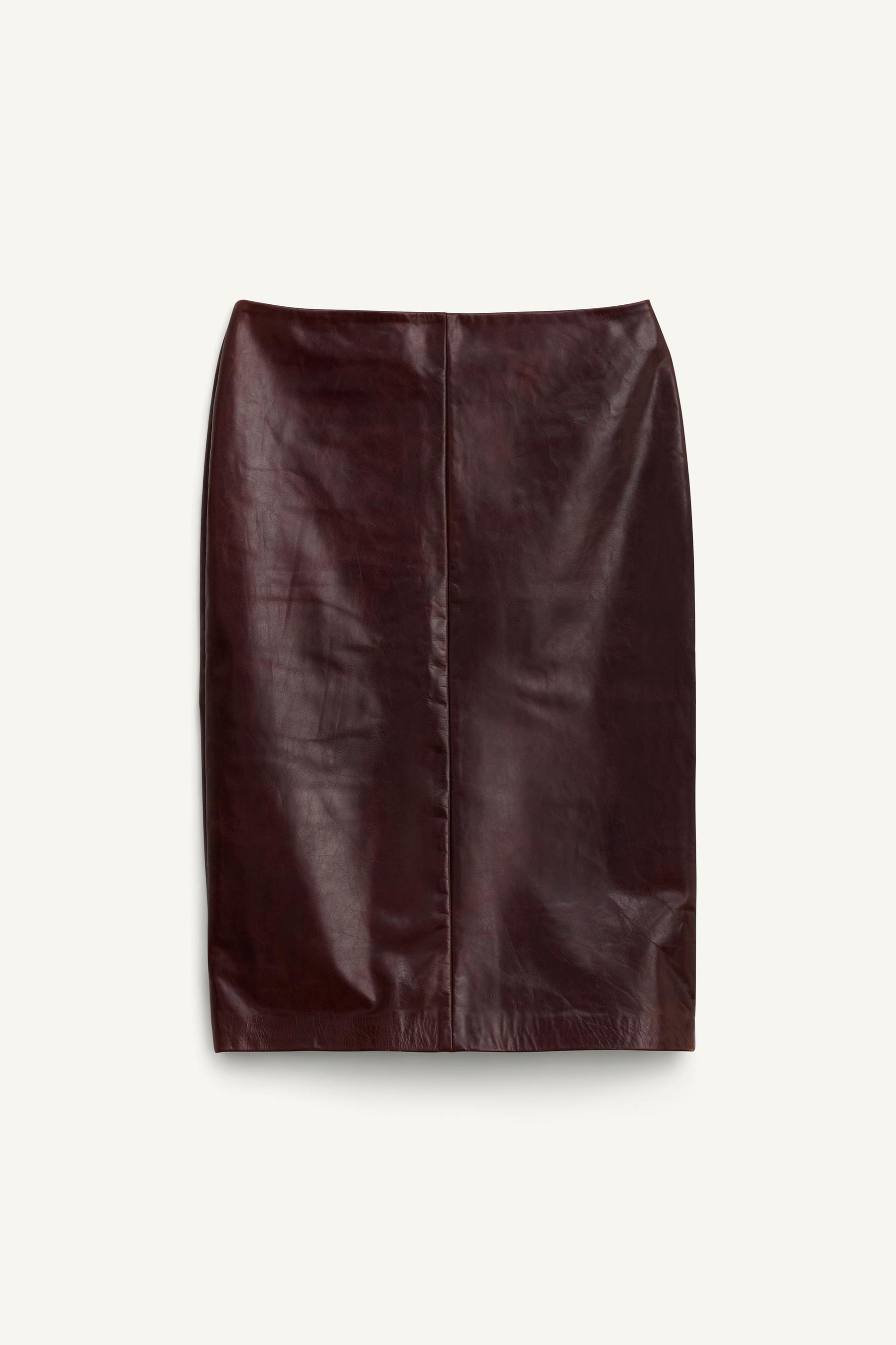 100% LEATHER STRAIGHT SKIRT