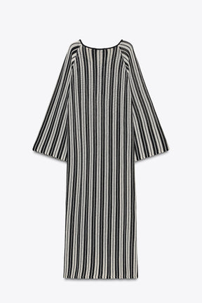 STRIPED KNIT DRESS WITH LINEN - Image 8