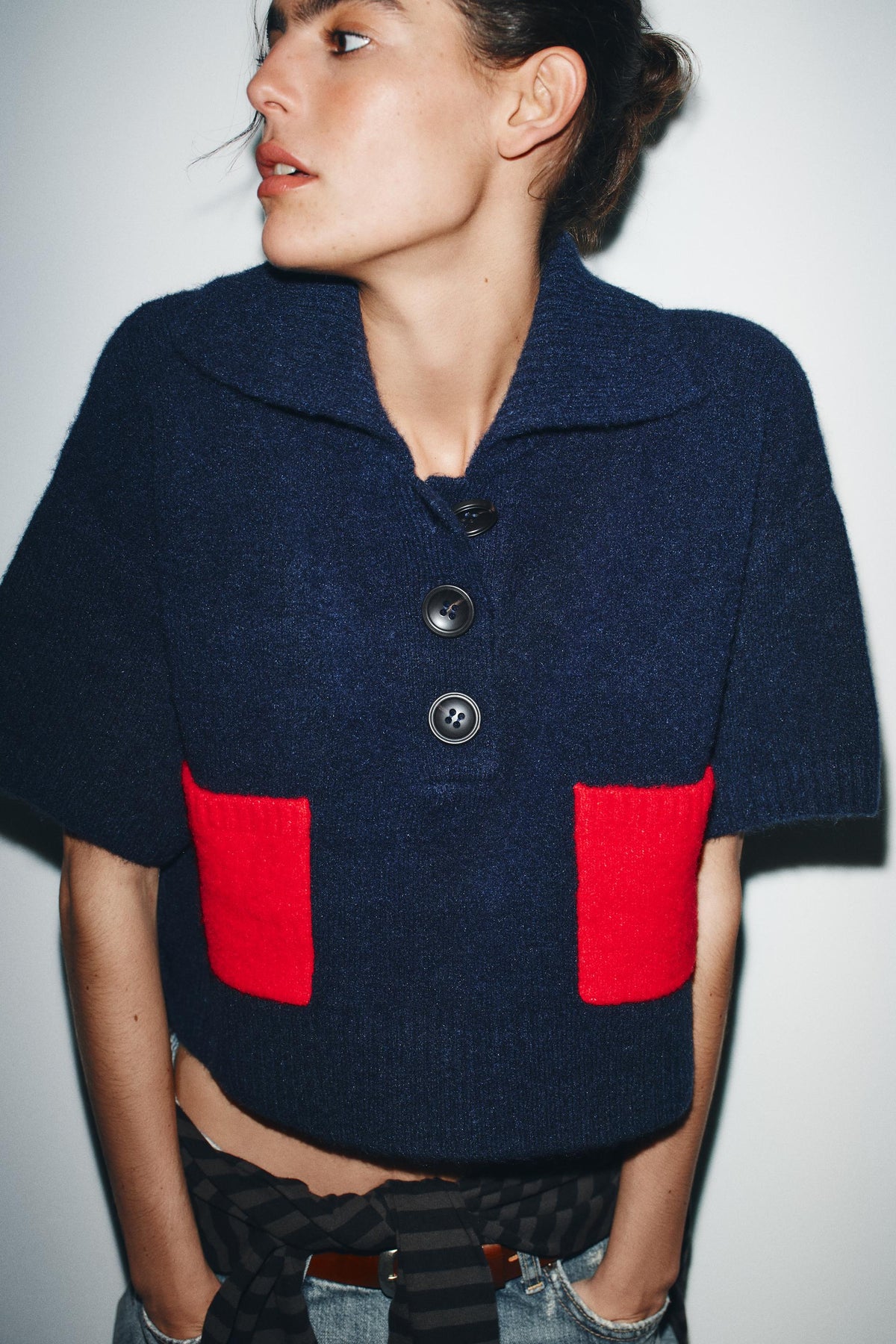 SHORT SLEEVE KNIT TOP - Image 2