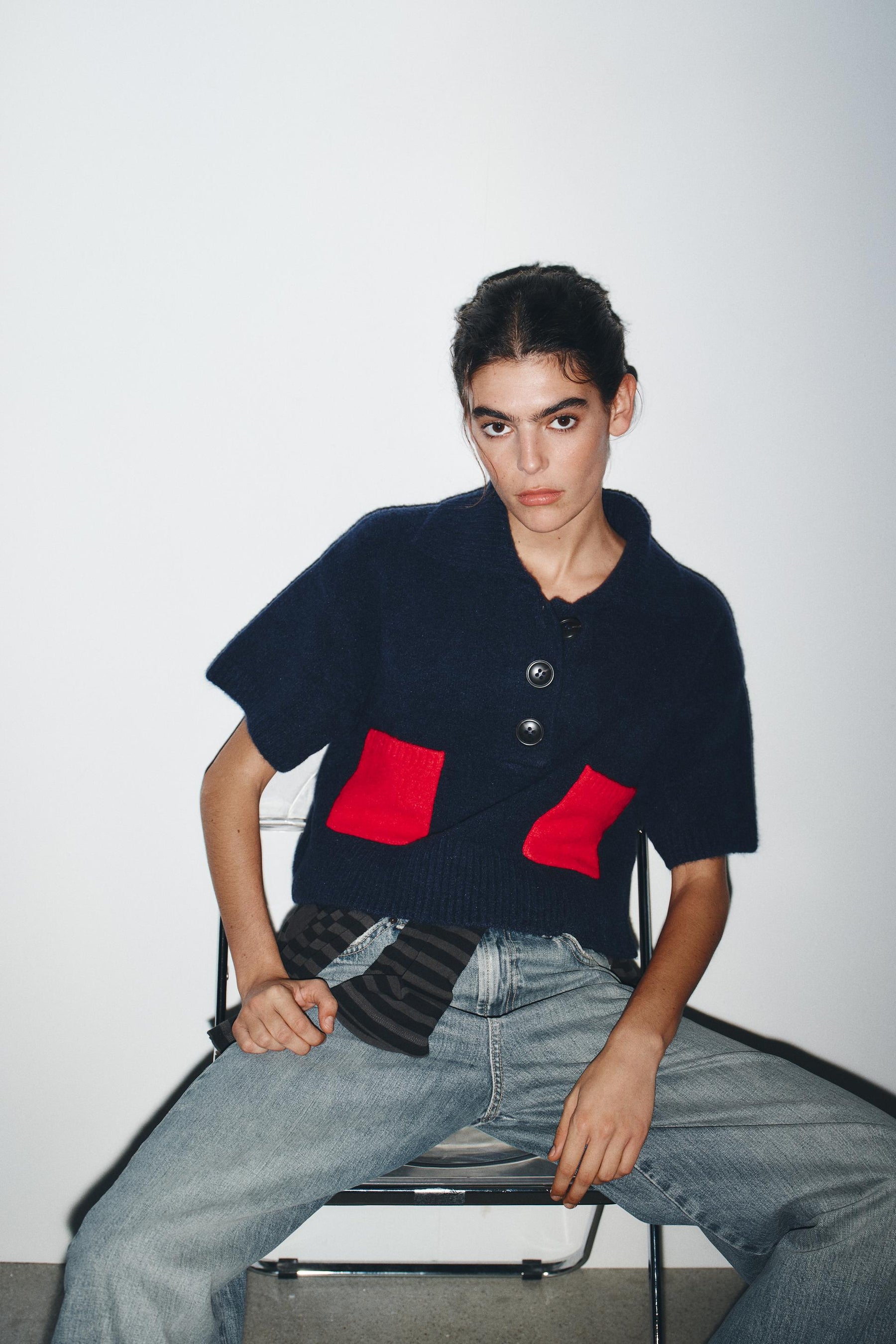 SHORT SLEEVE KNIT TOP - Image 4