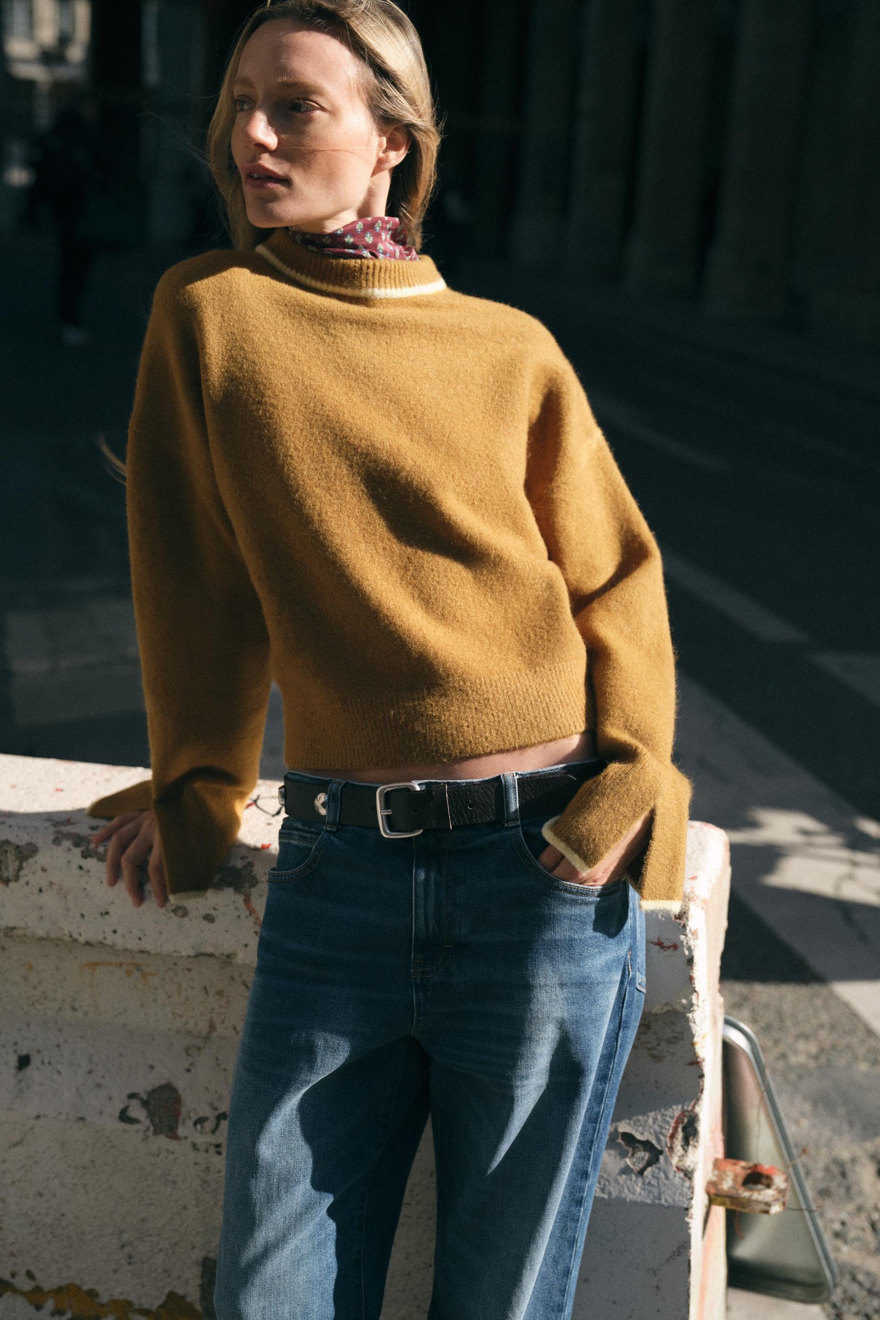 KNIT JUMPER WITH CONTRAST TRIMS - Image 2