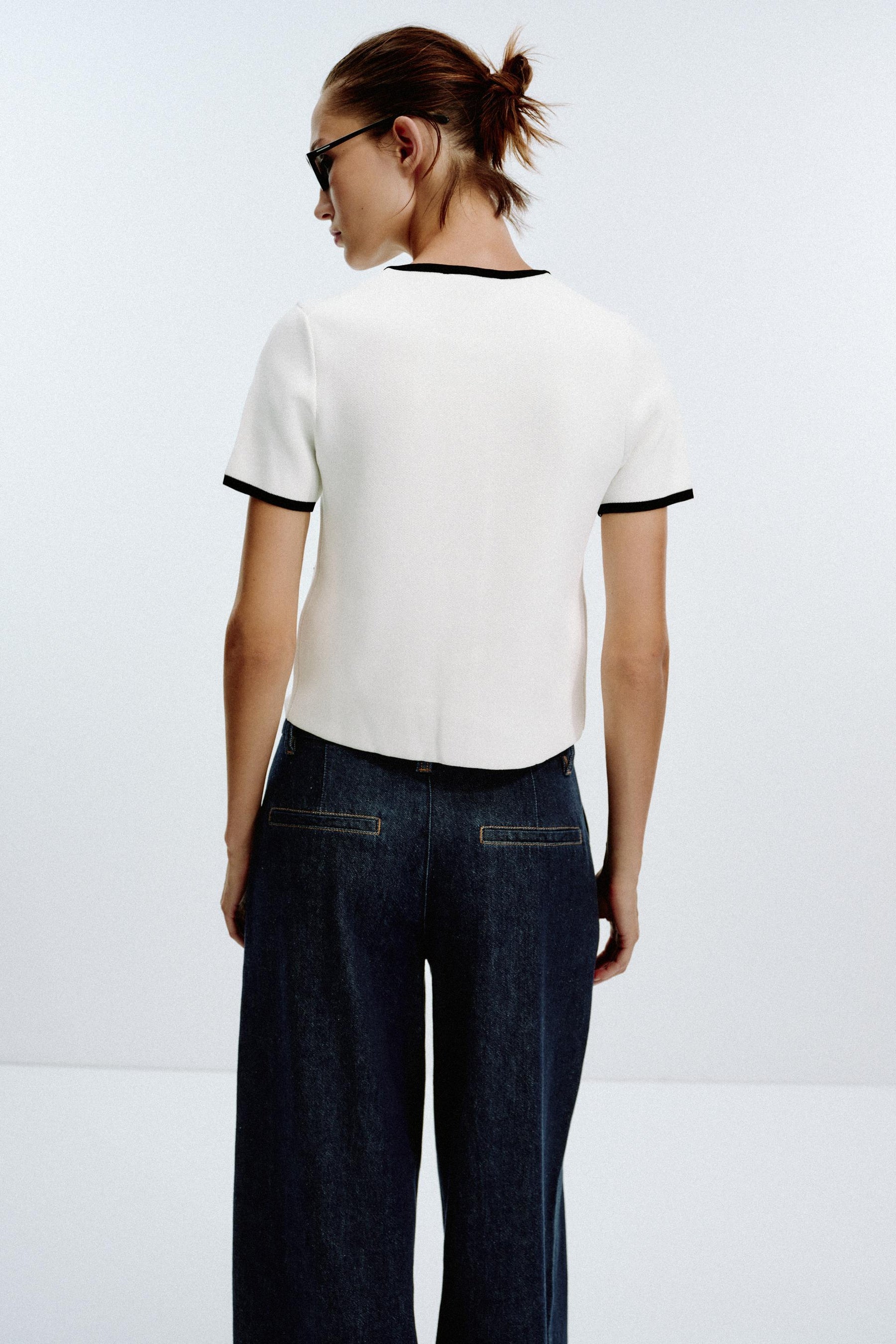 Contrast-Trim Cardigan