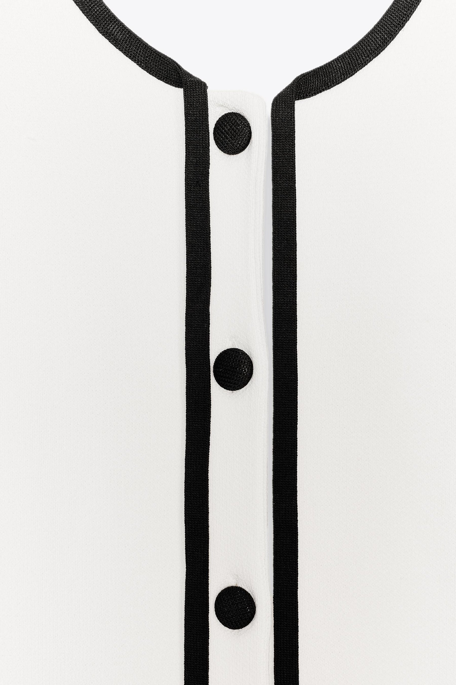 Contrast-Trim Cardigan