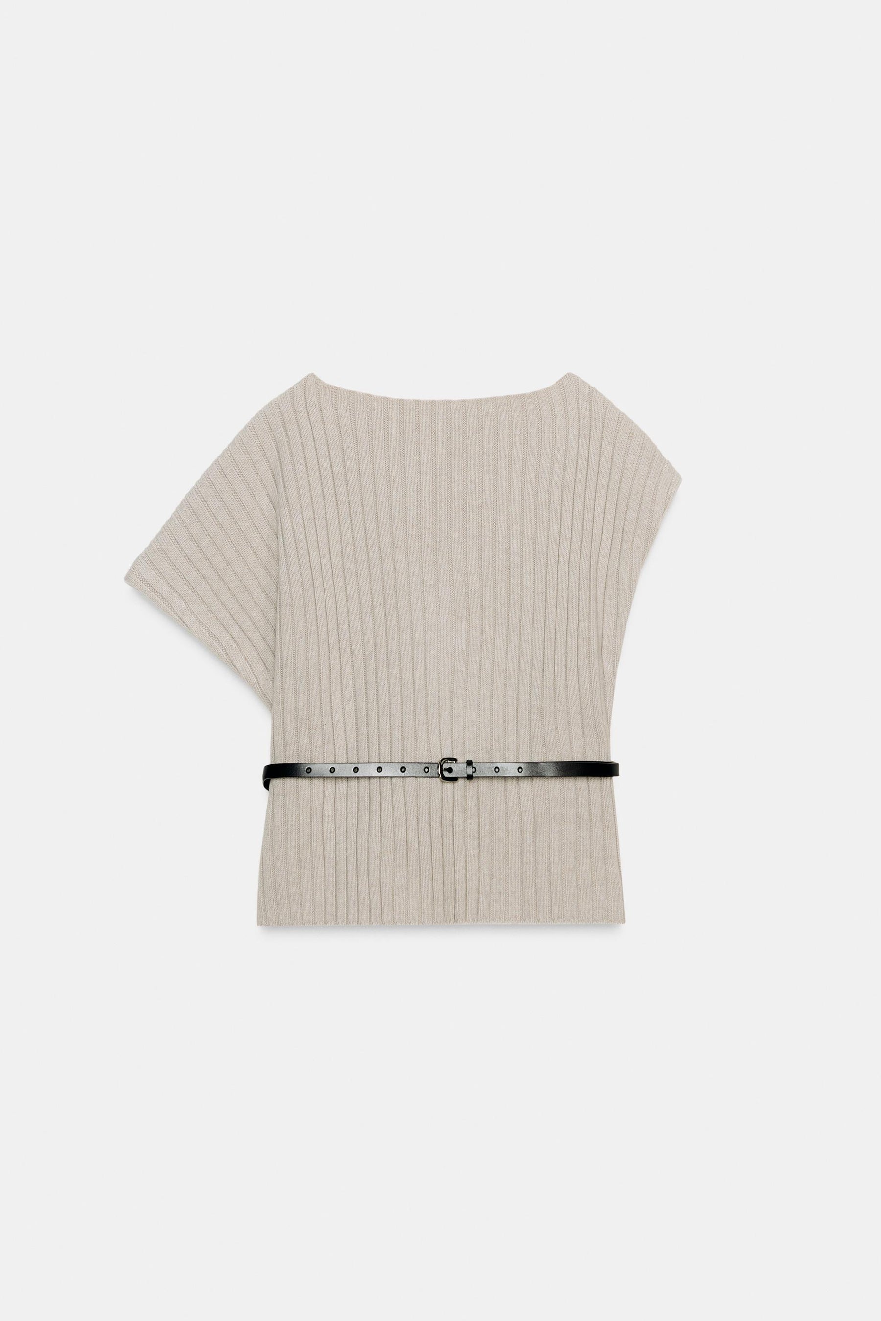 ASYMMETRIC WOOL TOP WITH BELT - Image 7
