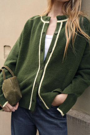 Contrast Trimmed Cardigan