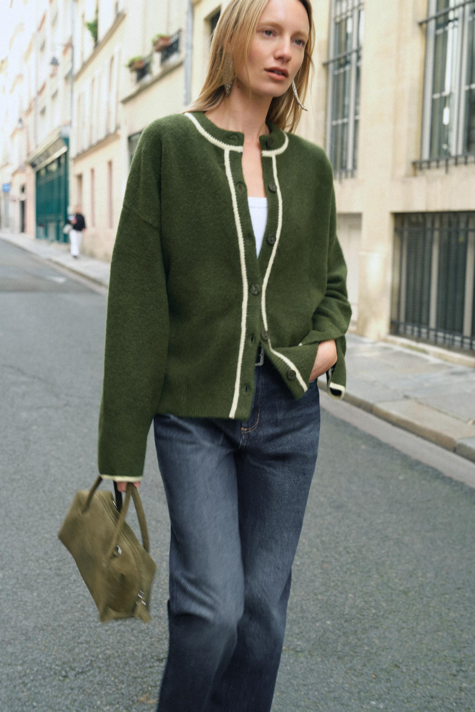 Contrast Trimmed Cardigan