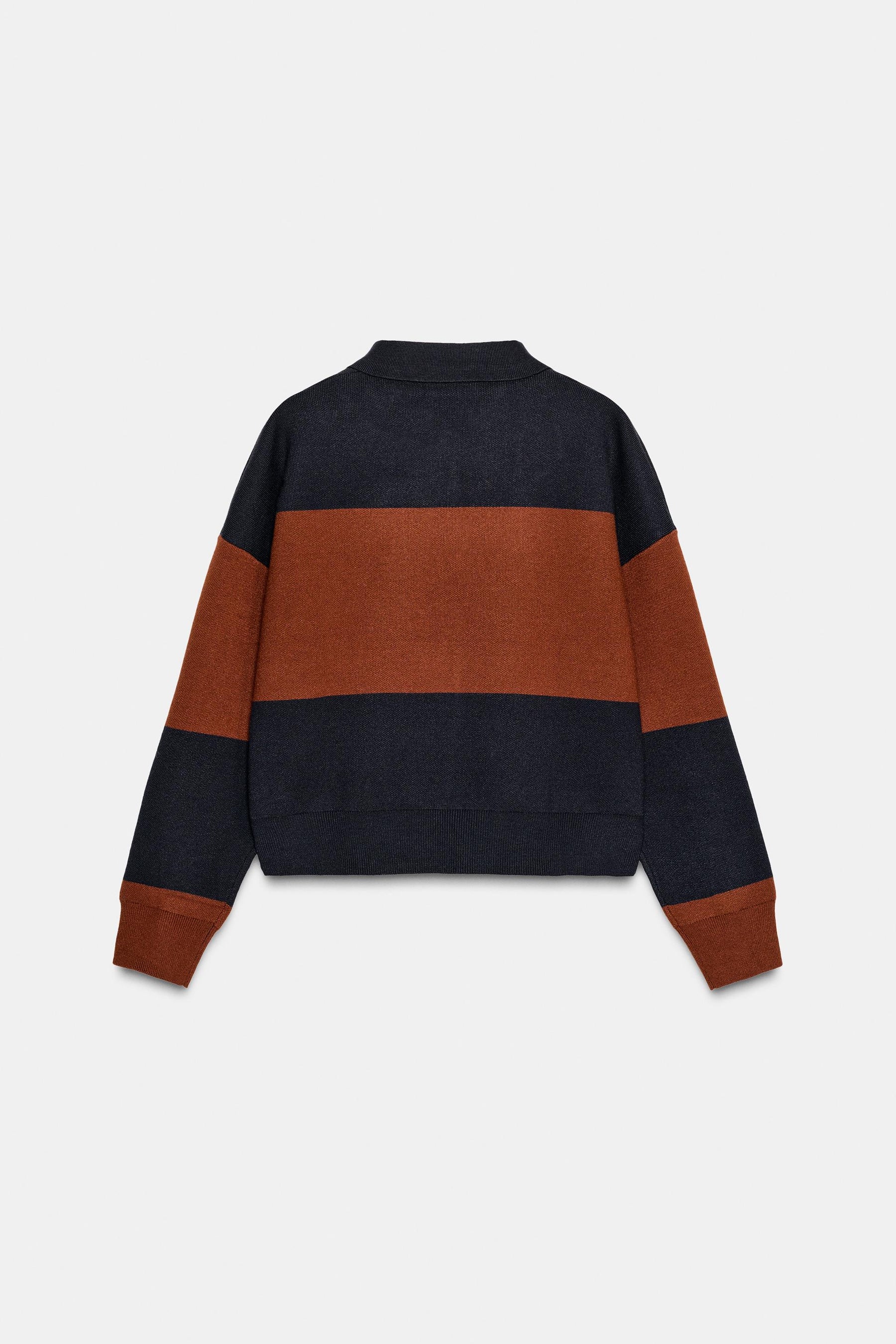 Striped Knit Polo Shirt