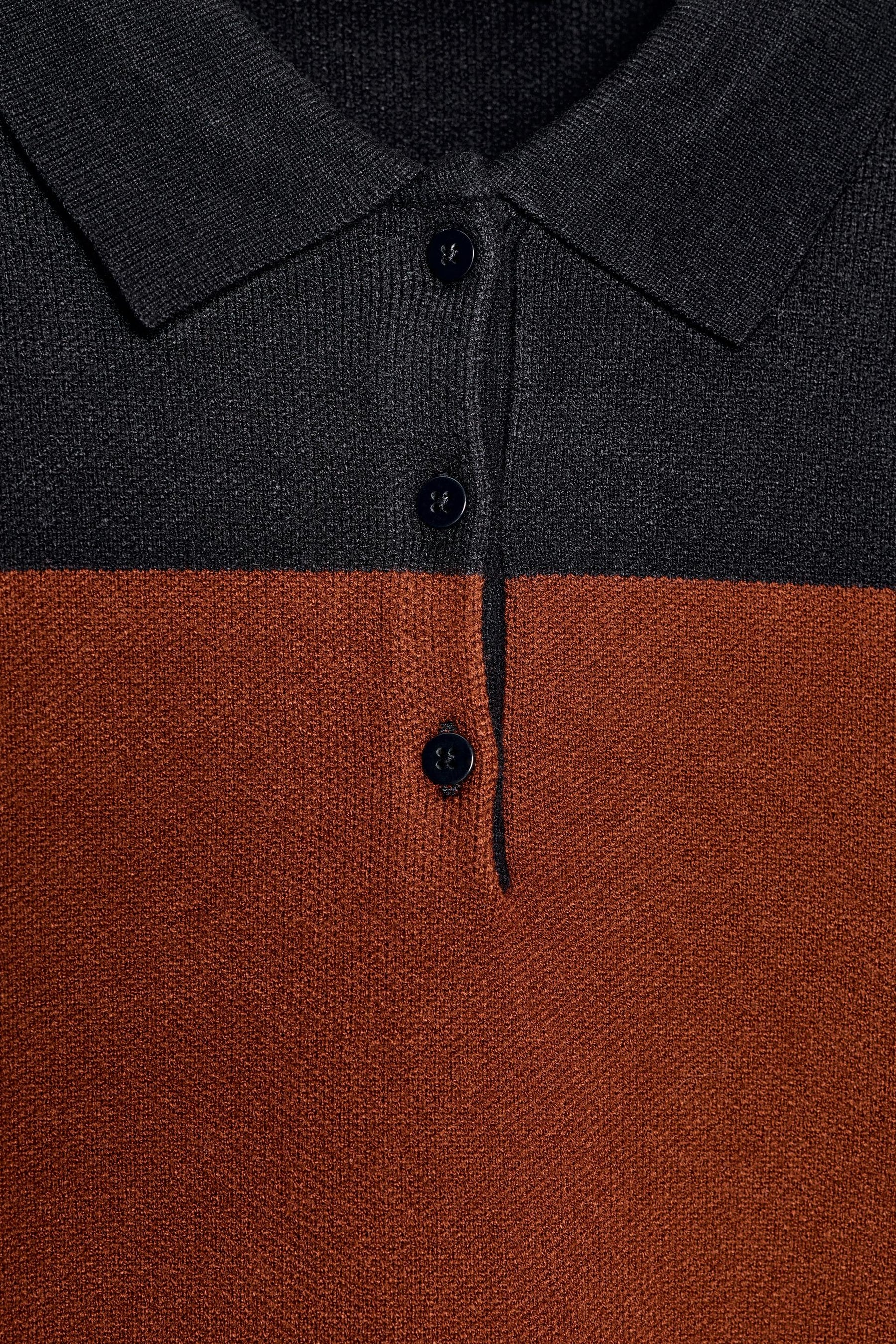 Striped Knit Polo Shirt