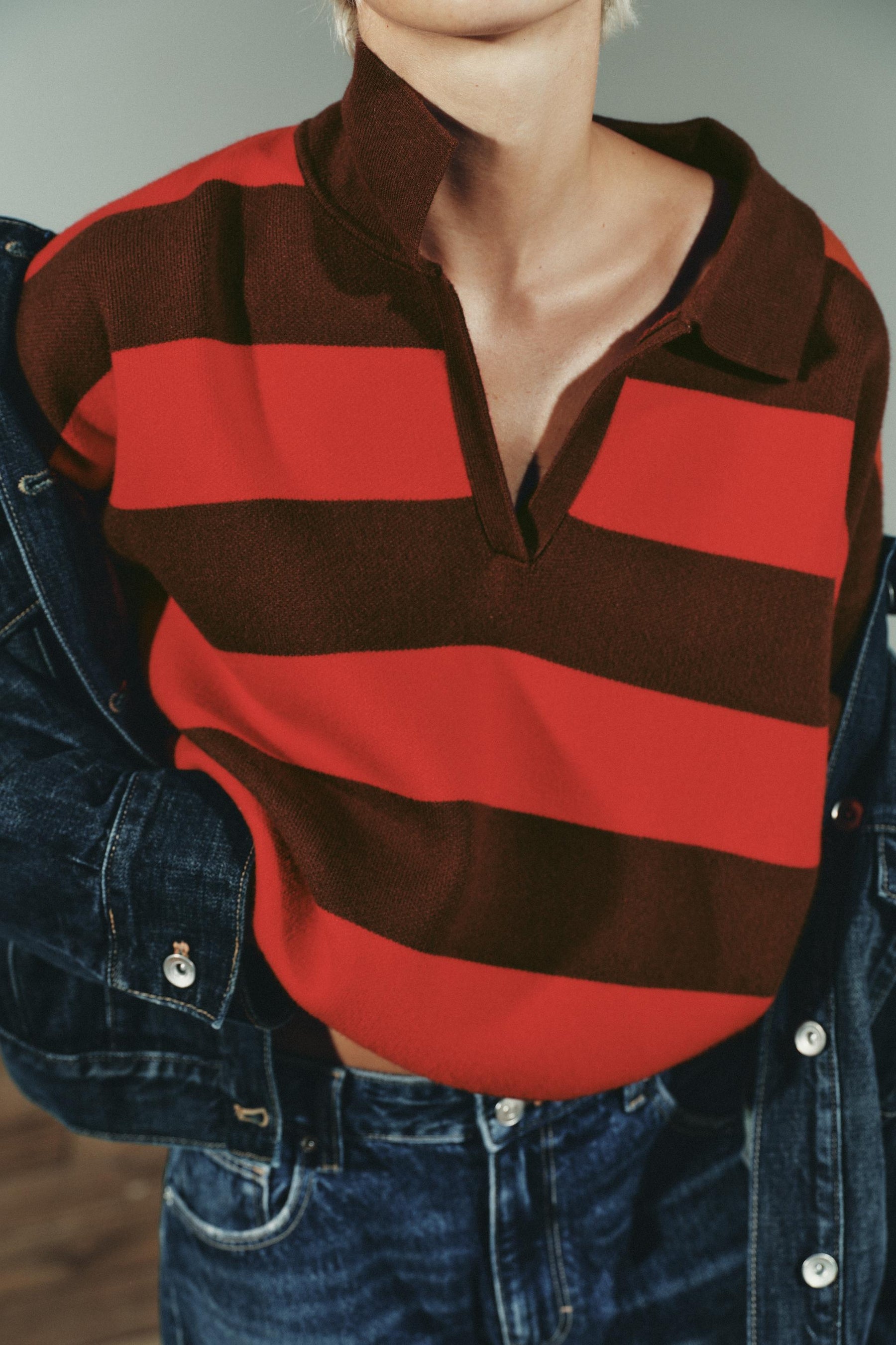 Striped Knit Polo