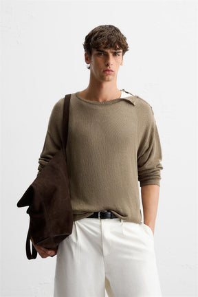 BUTTON-UP KNIT T-SHIRT - Image 2