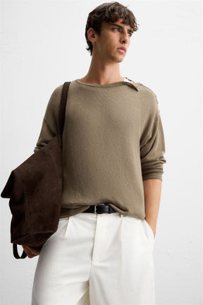 BUTTON-UP KNIT T-SHIRT - Image 6