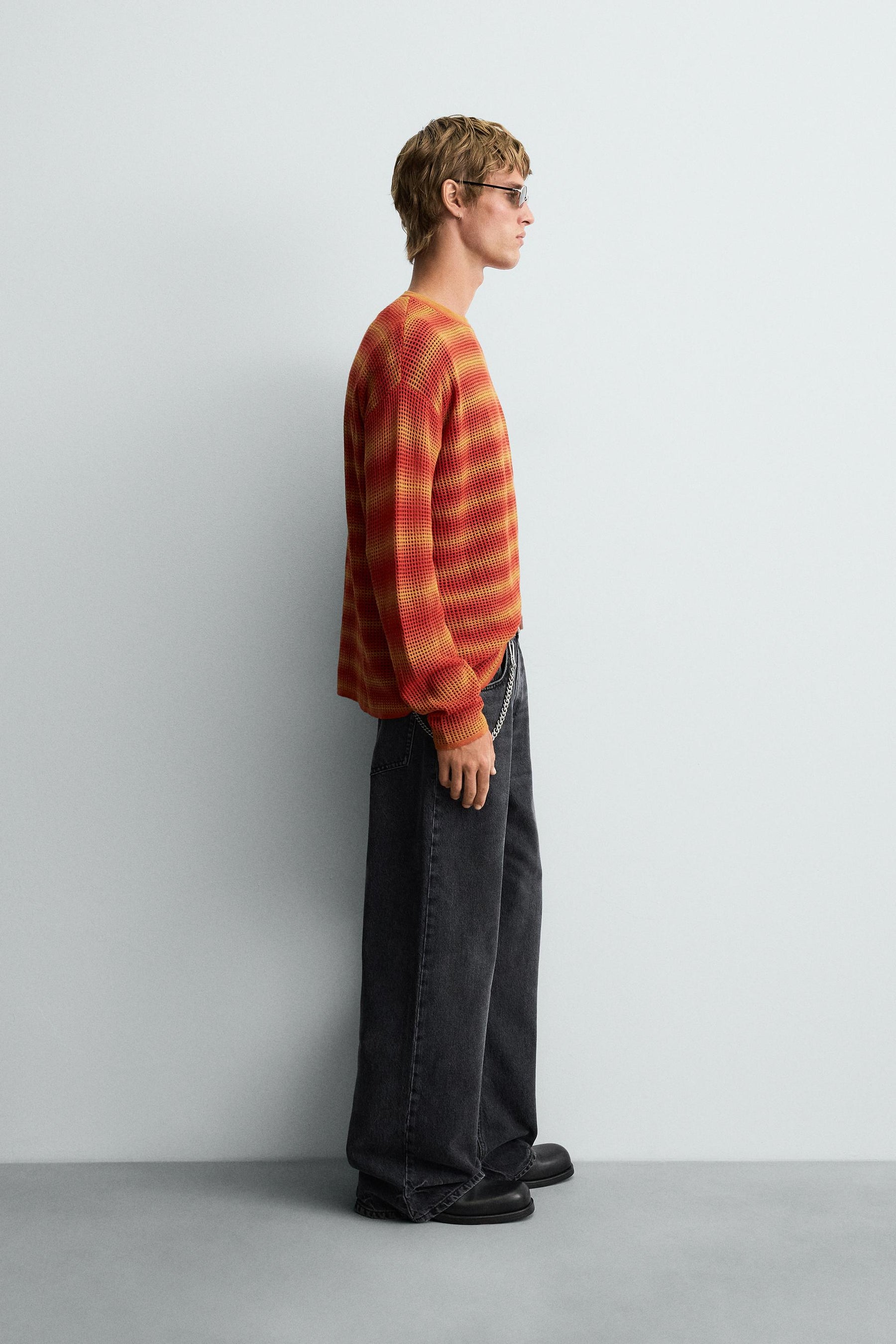 STRIPED OPEN-KNIT SWEATER - Image 4