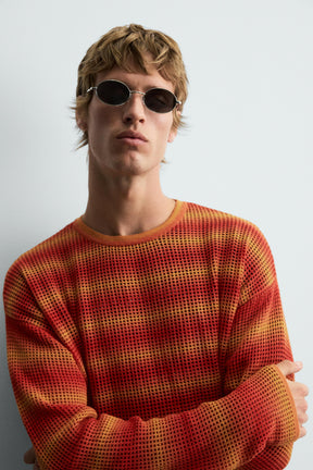 STRIPED OPEN-KNIT SWEATER - Image 6