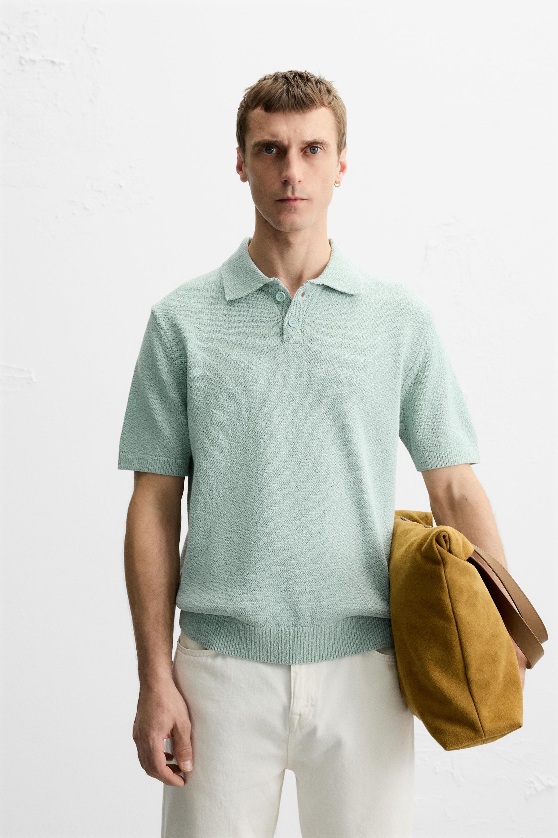 TEXTURED KNIT POLO SHIRT - Image 2