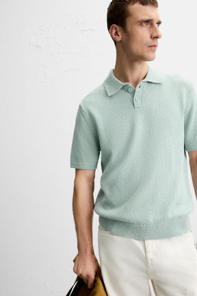TEXTURED KNIT POLO SHIRT - Image 6