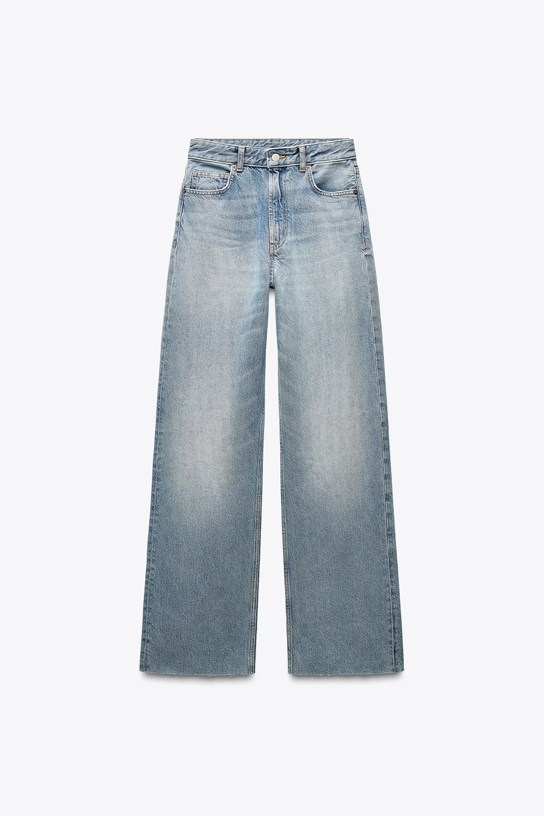 Wide-leg high-waist jeans