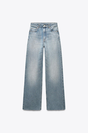 Wide-leg high-waist jeans
