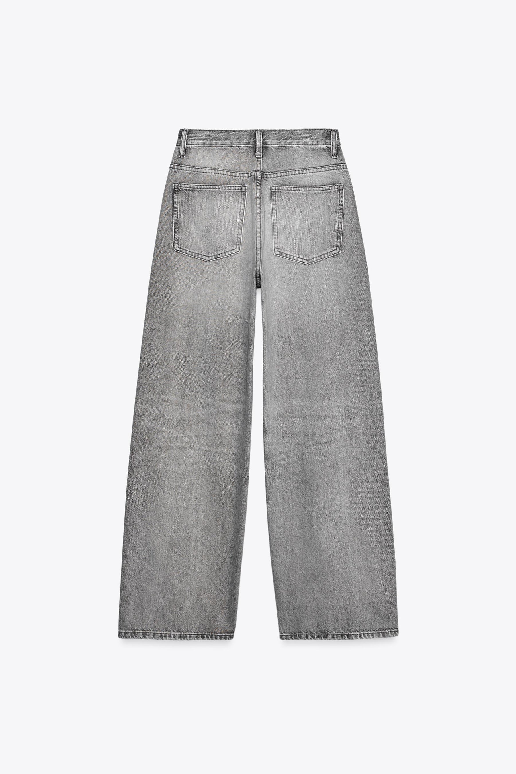Wide-Leg Crossover Waist Jeans