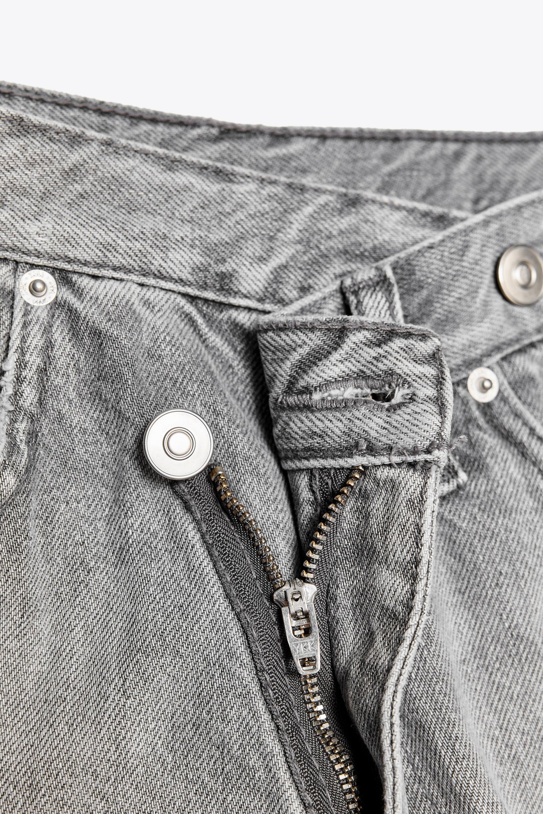 Wide-Leg Crossover Waist Jeans