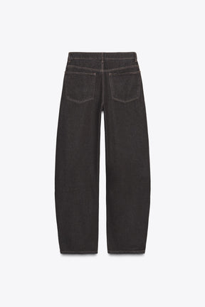 High-waist barrel jeans