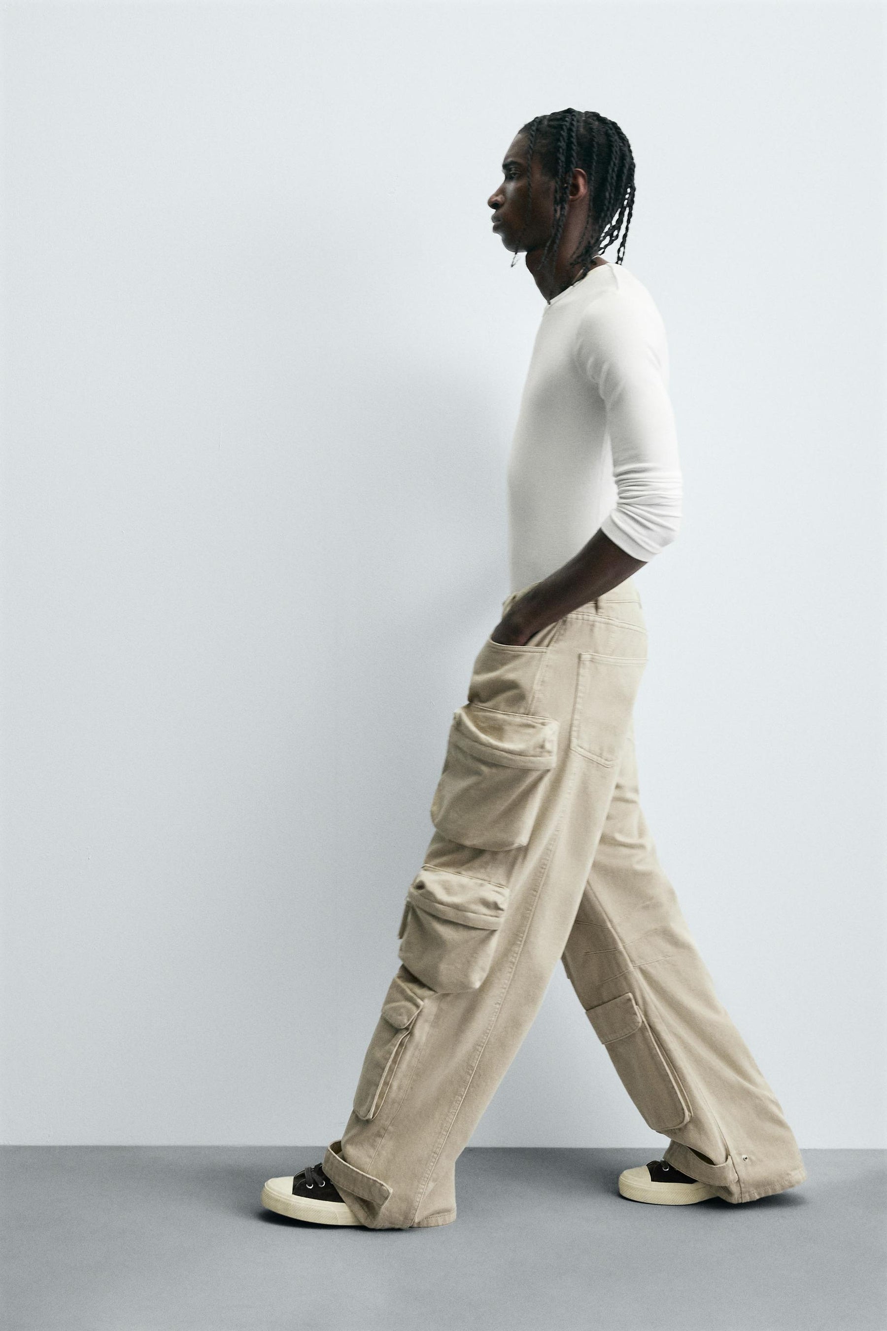 DENIM CARGO TROUSERS WITH POCKETS - Image 6