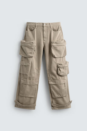 DENIM CARGO TROUSERS WITH POCKETS - Image 7