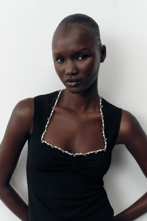 Metallic Thread Stretch Top