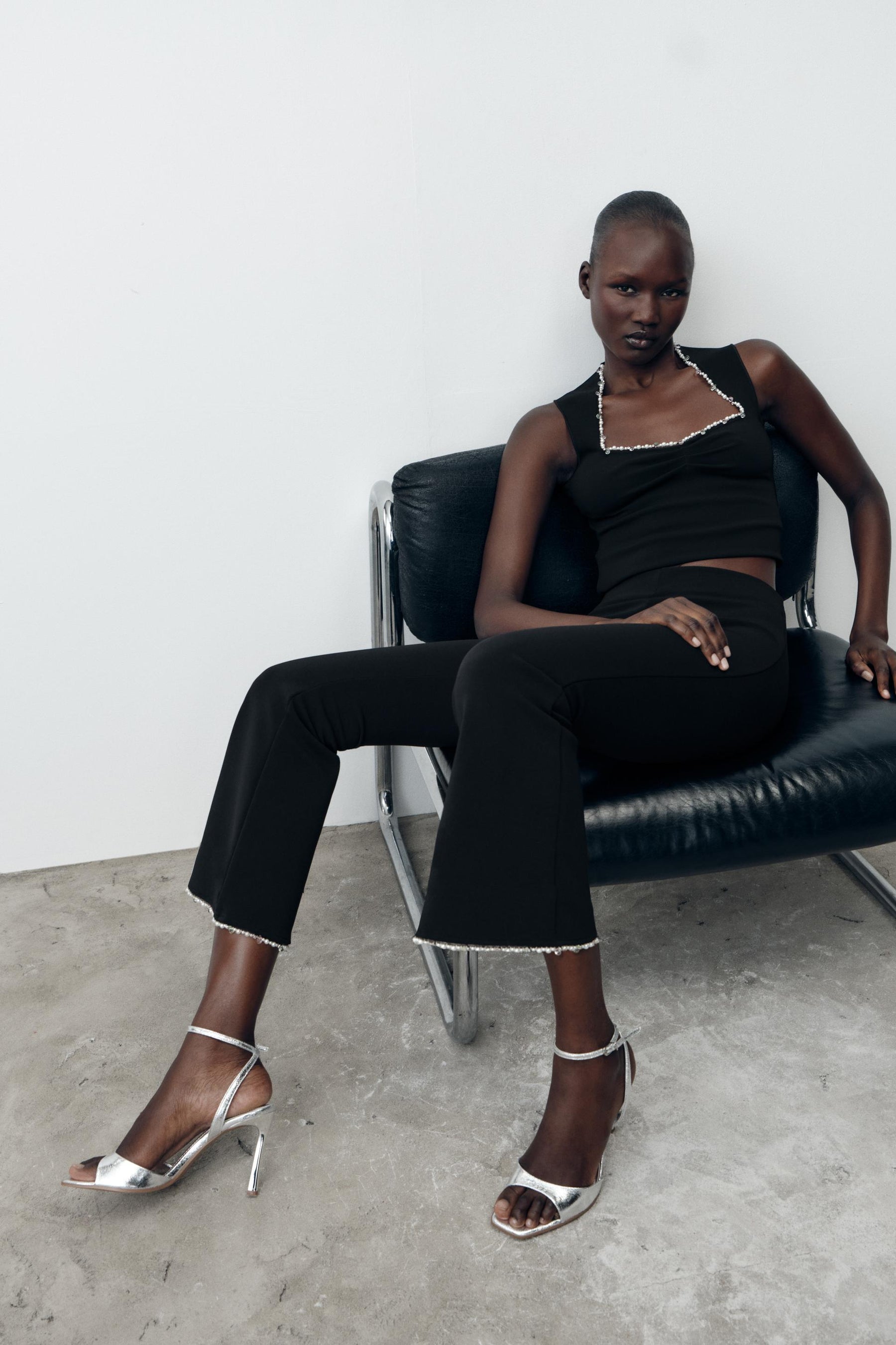 Metallic Thread Stretch Top