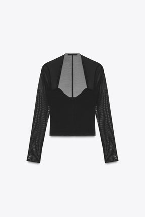 Fitted Tulle Top