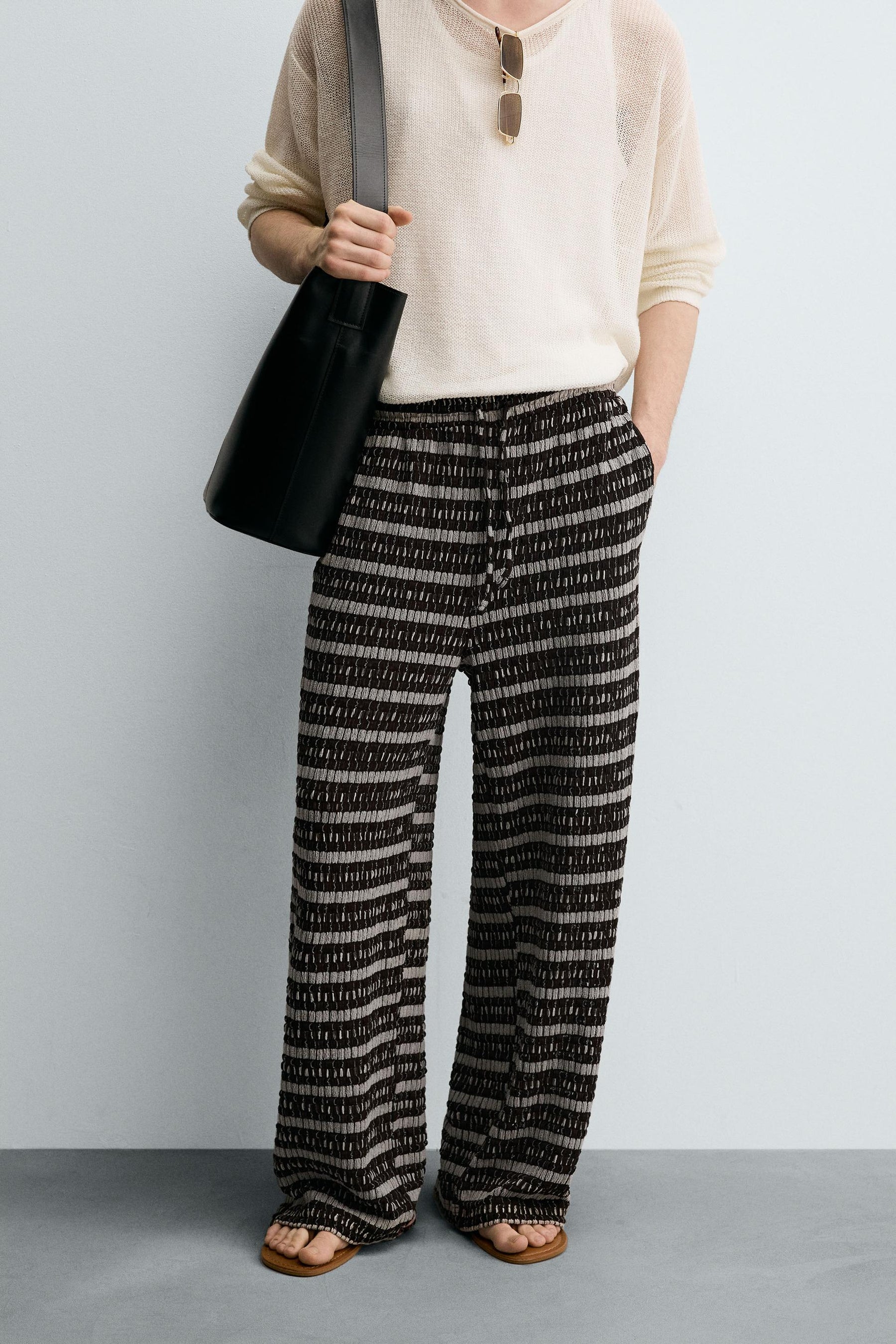 JACQUARD CUTWORK TROUSERS - Image 2
