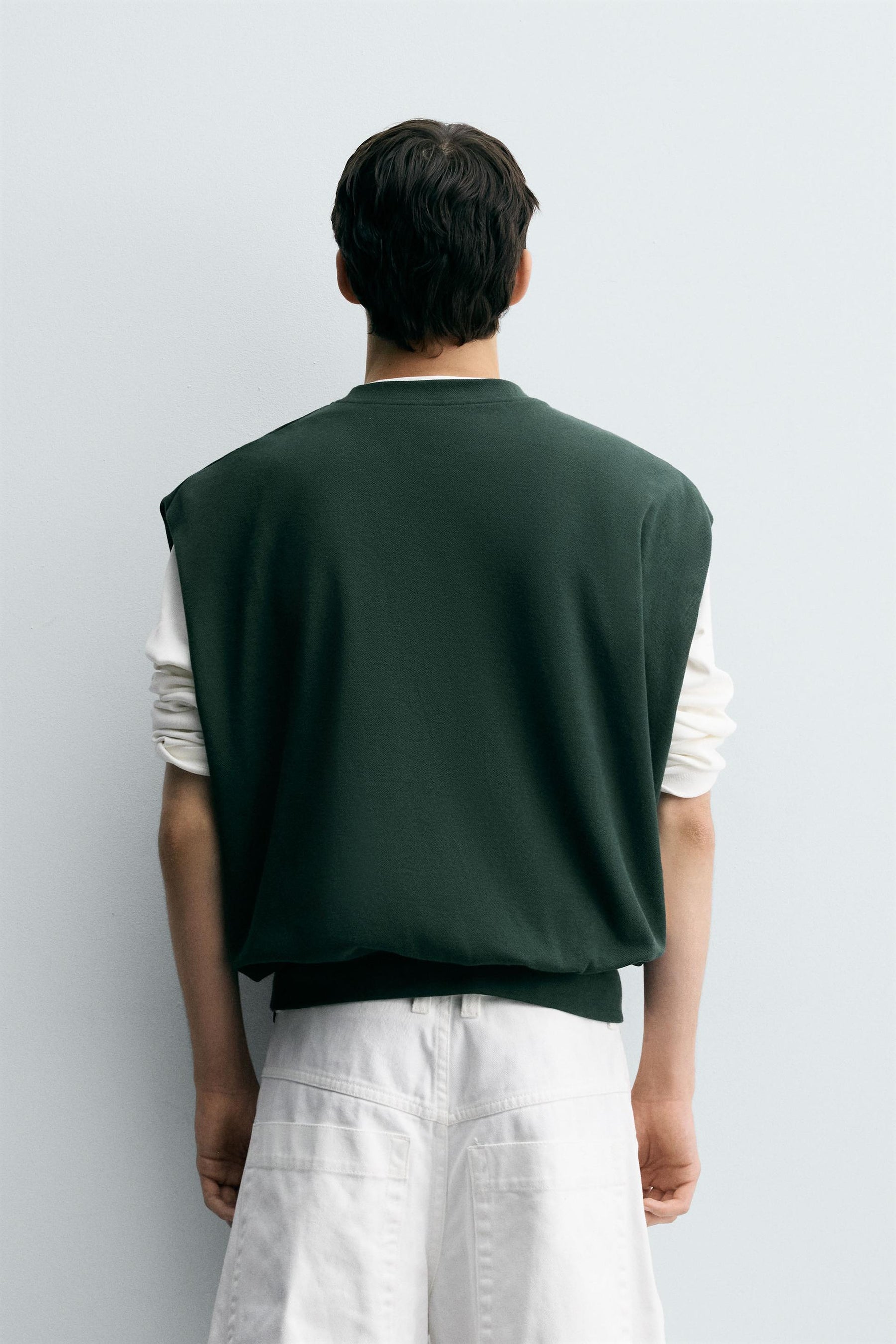 OVERSIZE INTERLOCK SWEATSHIRT GILET - Image 3