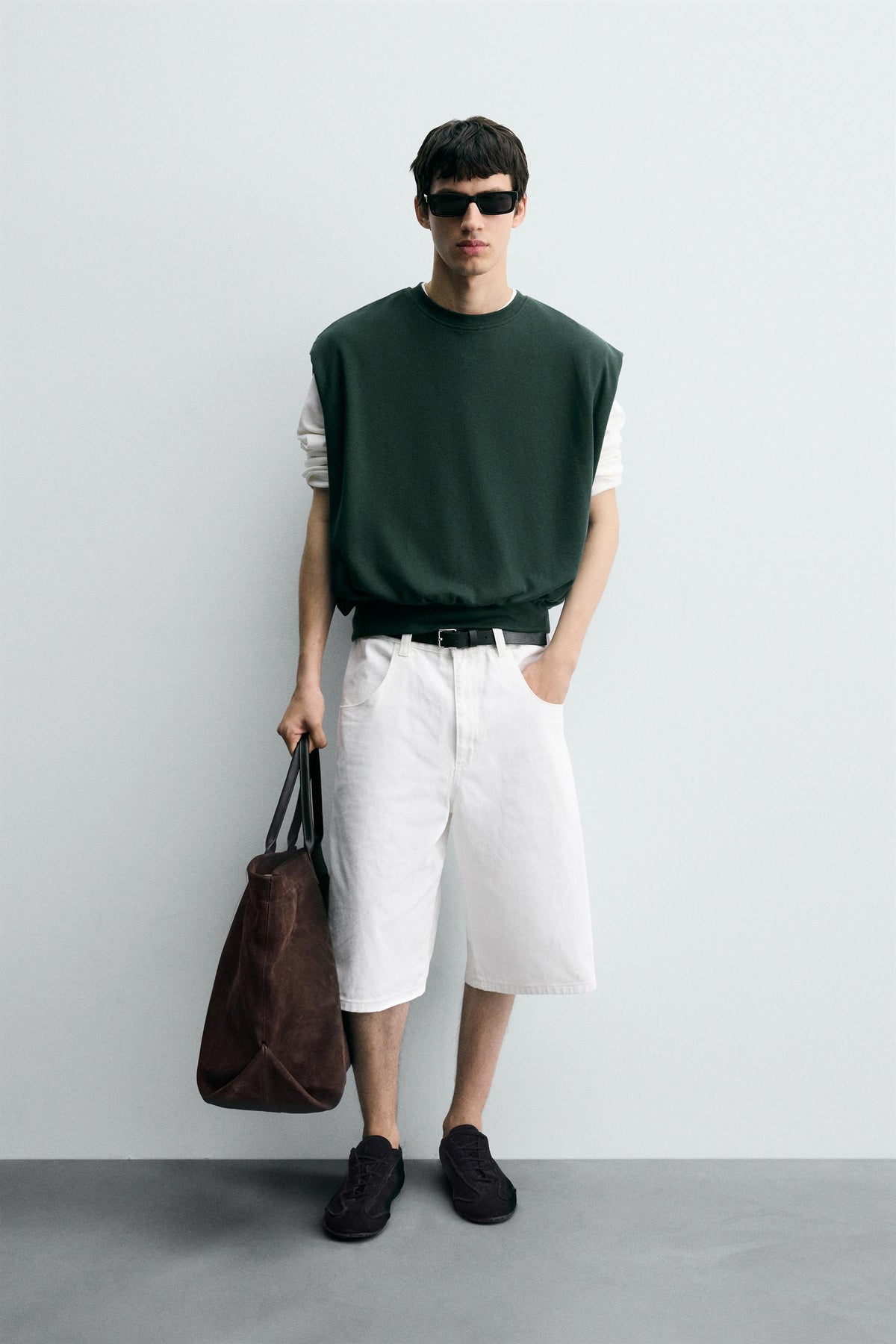 OVERSIZE INTERLOCK SWEATSHIRT GILET - Image 1