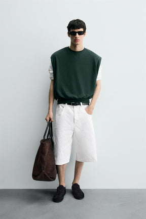 OVERSIZE INTERLOCK SWEATSHIRT GILET - Image 1