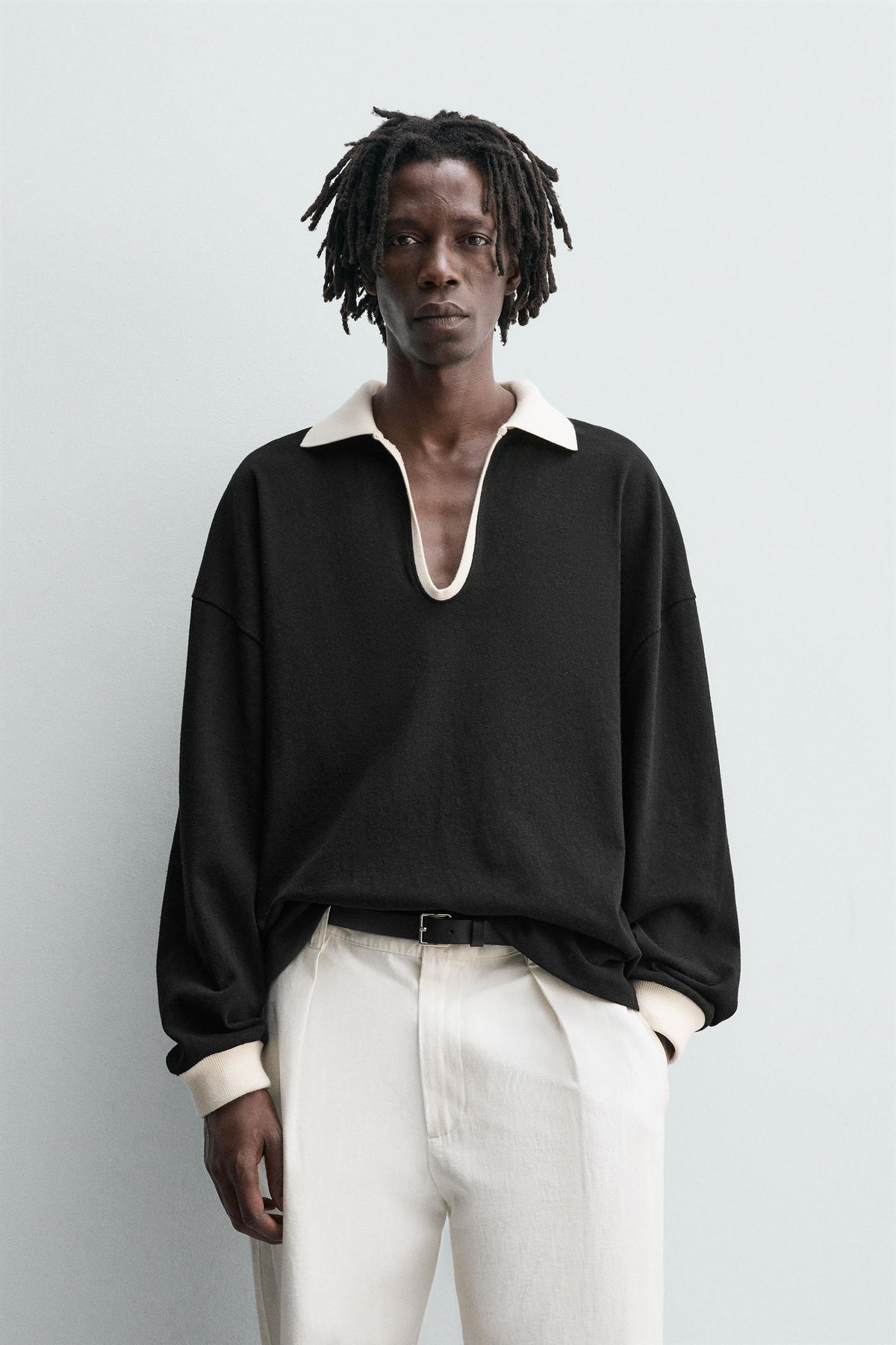 COTTON-HEMP POLO SWEATSHIRT - Image 2