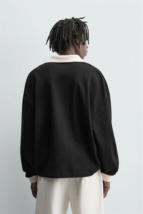 COTTON-HEMP POLO SWEATSHIRT - Image 3