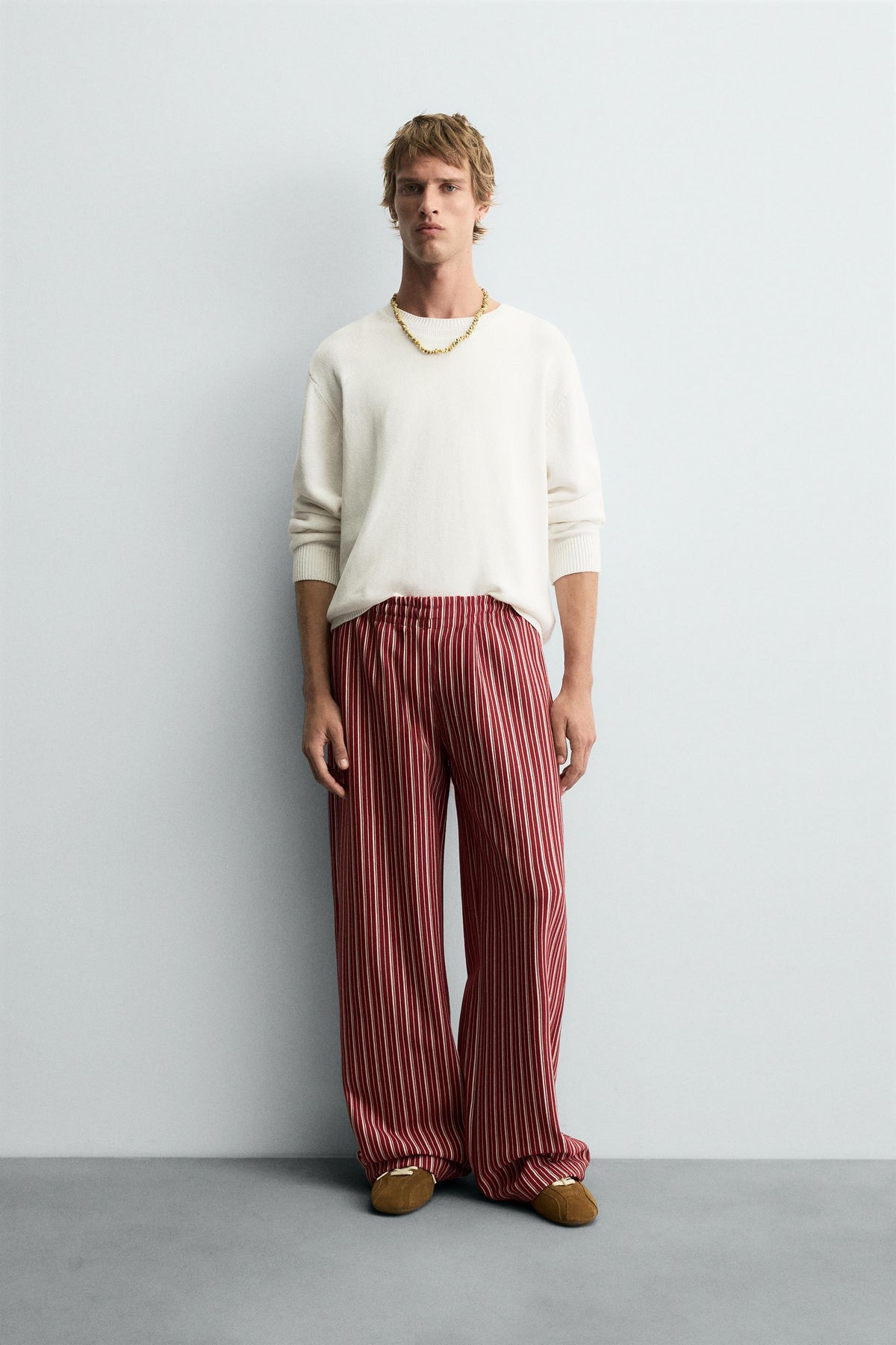 STRIPED RELAXED FIT TROUSERS - Image 1