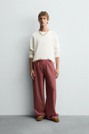 STRIPED RELAXED FIT TROUSERS - Image 1