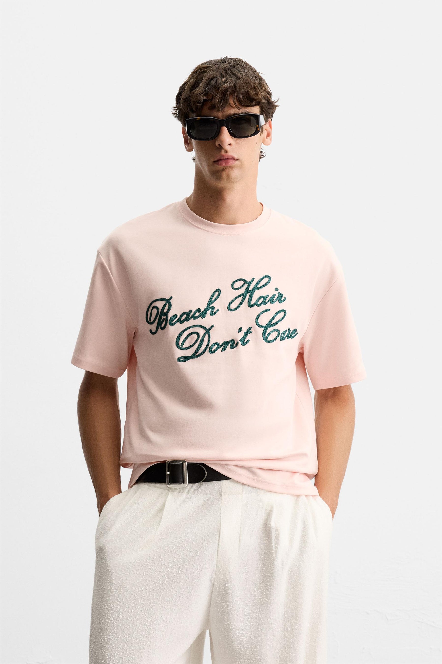 EMBROIDERED SLOGAN T-SHIRT - Image 2